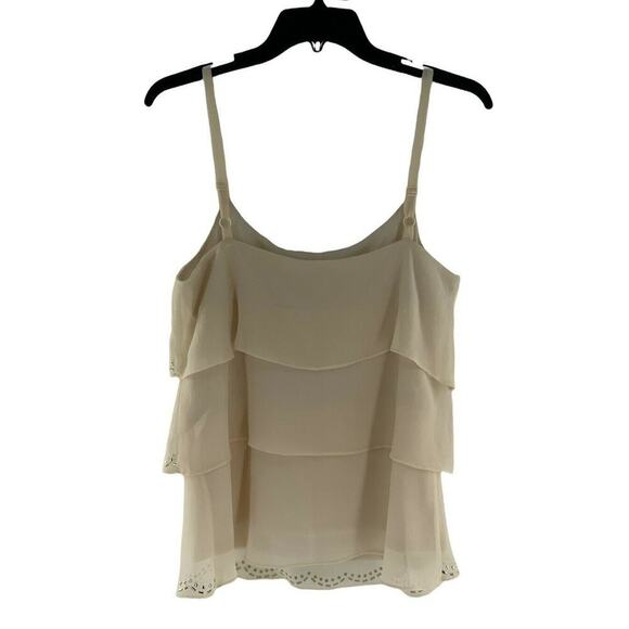 New York City Design Co. Top Women's Size Medium Sleeveless Strap Beaded Ruffles - Picture 3 of 6